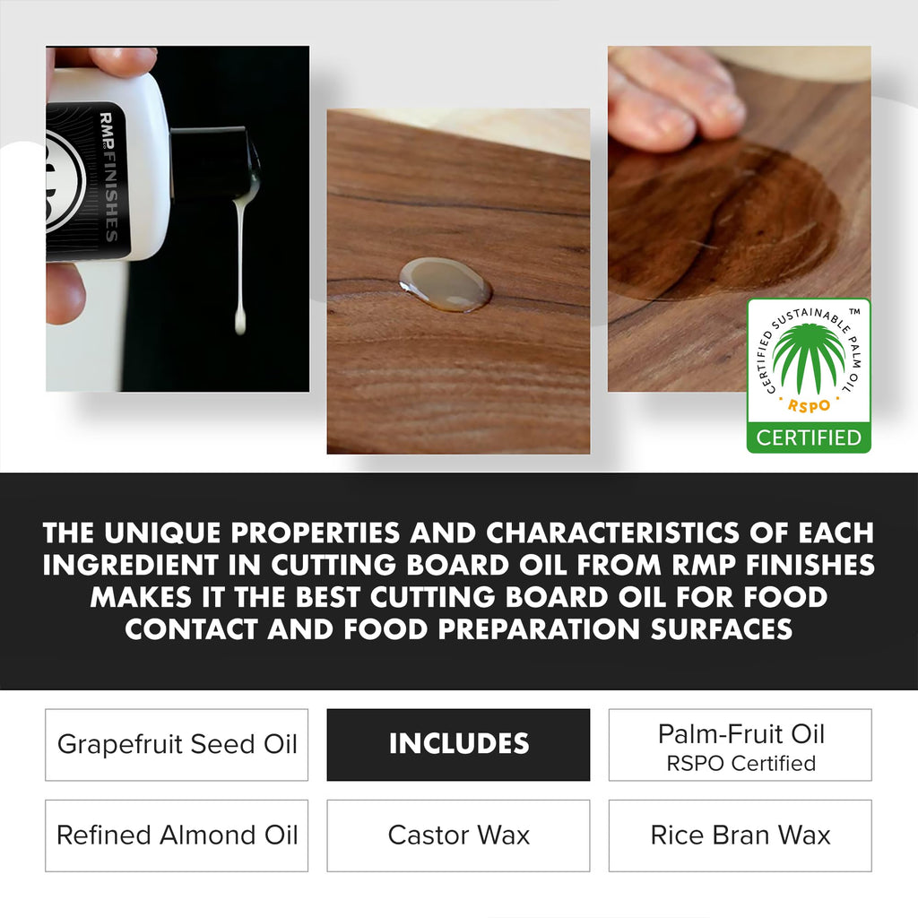 RMP Finishes Cutting Board Oil for Wood Butcher Block, Charcuterie, Food Grade Finish, 8oz