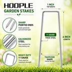 HOOPLE 200Pack 6 Inch 11 Gauge Galvanized Landscape Staples,Stakes for Outdoor Decorations, Anti-Rust Staples for Weed Barrier Fabric, U-Shaped Tent Stakes (200)