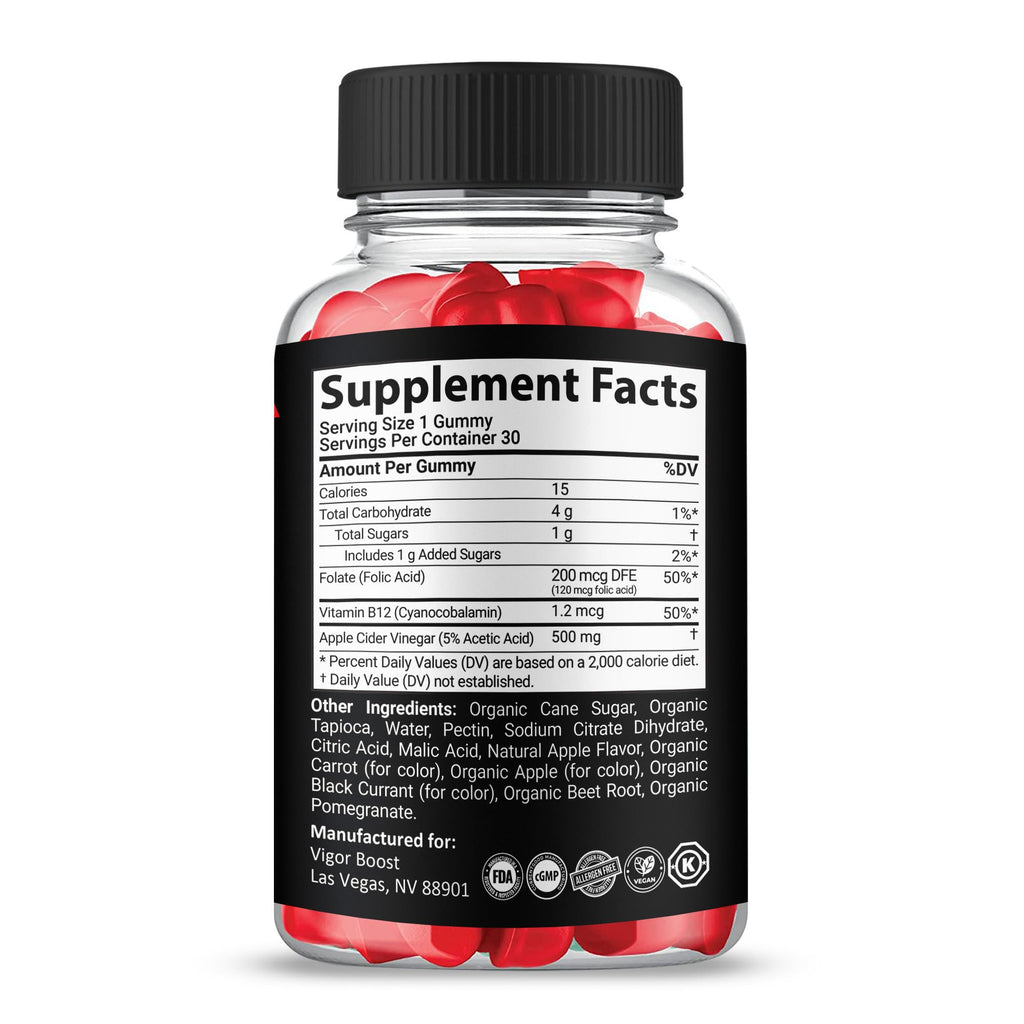 (1 Pack) VigorBoost Gummies, Maximum Strength Supplement, Advanced All Natural Vitamin Gummies