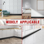Vinyl Baseboard Molding Trim 4 Inch x 200 Feet Peel and Stick Baseboard Trim Flexible PVC Cove Base Moulding Self-Adhesive Trim for Garage Bathroom Cabinet Floor Walls, Black