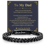 MEALGUET Black Chain Bracelets for Dad : To my Dad Stainless Steel Franco Chains Love you Forever Engraved Link Men's Bracelet to Daddy from Daughter Son, Sentimental Father's Day Birthday Gifts, M