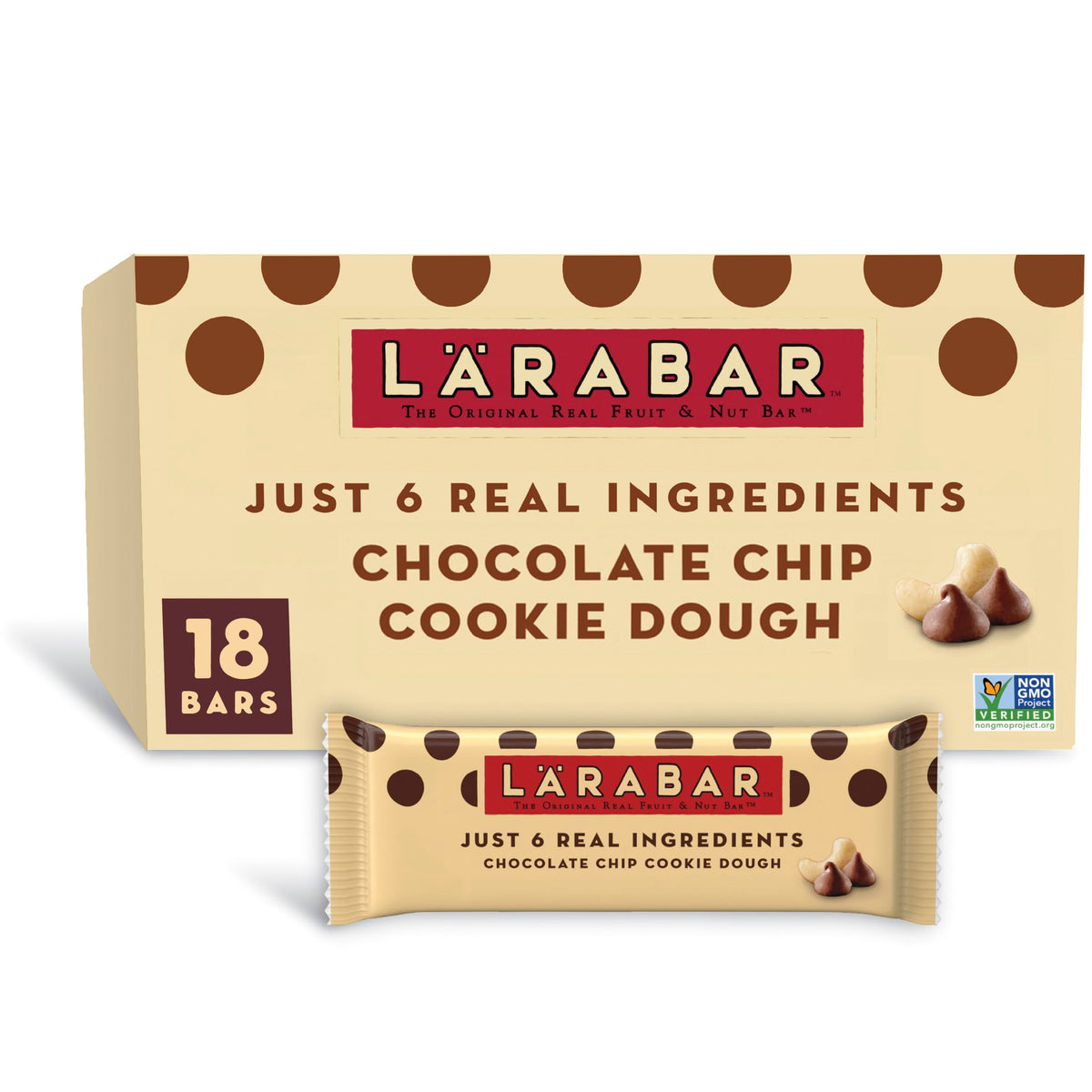 Larabar Chocolate Chip Cookie Dough, Fruit & Nut Bars, 18 ct, 28.8 oz