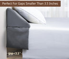 Vekkia Queen Bed Wedge Pillow/Headboard Pillow for Headboard Gap,Bed Gap Filler to Close Gap (0-3.5"),with Handy Pockets and Washable Cover- Grey