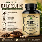 Cloves Capsules - Natural Dietary Supplement - Rich in Vitamins, Minerals, Manganese, Fiber - May Help Strengthen Bones, Promote Digestive Function, Antioxidant Support - 100 Caps