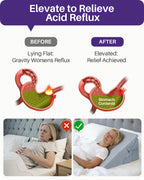 Kekoy Adjustable 9 & 12 Inch Wedge Pillow for Sleeping Apnea, Acid Reflux Relief, Back Pain, Snoring & Post Surgery Recovery, Memory Foam Bed Wedge Pillow with Removable Washable Cover & Handle-Grey