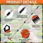 HRADHOL Weed Puller Tool with Long Handle, 60" Manual Weed Remover Tool, 2-in-1 Weeder Rake and Hoe Garden Tool, Uprooting Weeding Tool for Yard, Lawn, Patio, Garden