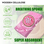 Compressed Cellulose Kitchen Sponges 24Pack,Non-Scratch Biodegradable Natural Sponge Scrub for Dishes Cleaning,Funny Colorful DIY Sponge for Kids