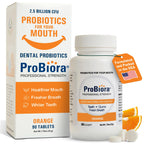 ProBiora Professional Strength Oral Probiotics for Teeth and Gums | Dental Probiotic for Oral Health | Bad Breath Treatment for Adults | Tooth Whitening | ProBiora3 Probiotic Blend | 90 Orange Tablets