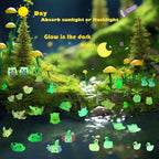 U-Zimikee 150 Pcs Luminous Mini Resin Animals Miniature Animals Figurines Tiny Little Animals Glow in Dark Small Animal Figures to Hide Mini Animals Micro Landscape Ornaments Fairy Garden Accessories