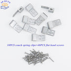LXLVOUEG 10 PCS Couch Spring Clips Furniture Upholstery Spring Clips Repair Kit, Ek Clips S Clips Spring Clips for Chair Couch Sofa Replacement Parts(Included 40 Screws), 4 Holes, 15.7"x8.6"