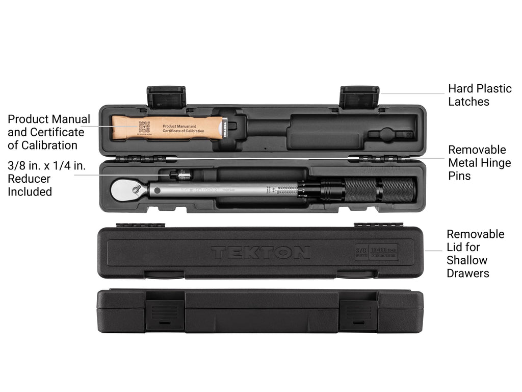 TEKTON 3/8 Inch Drive Micrometer Torque Wrench | TRQ51402