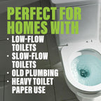 Green Gobbler Toilet Clog Defense - Coats Pipes to PREVENT Toilet Clogs and Improves Flush Performance - Safe for Septic - Great for Old Plumbing, Low & Slow Flow Toilets, 5 Treatments, 60 oz