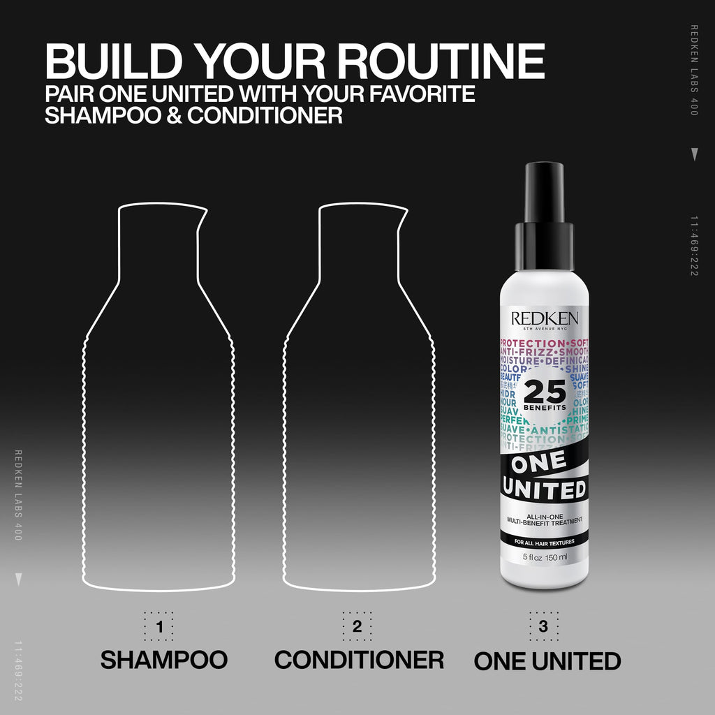 Redken One United Leave-In Conditioner – For All Hair Types, 5 Fl Oz