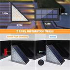 VOLISUN Solar Step Lights for Outside, Solar Stair Lights Outdoor Waterproof IP67, LED Outdoor Step Light, 80 Lumen, Deck Light for Outside, Front Porch and Patio(Black,16 Pack)