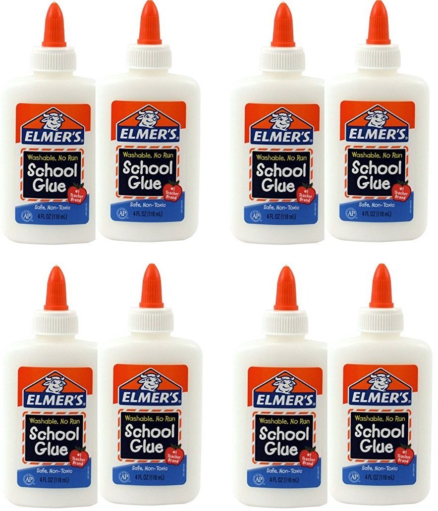 Elmers Washable No-Run School Glue, 4 oz coXGUQ, 8 Bottles (E304)