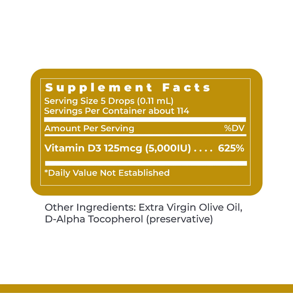 Premier Research Labs Vitamin D3 Serum - Liquid Vitamin D Oil Drops for Adults, Liquid Vitamin D3 5000 IU, Sublingual Vit D3 Liquid - 0.43 fl oz