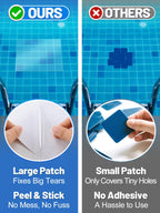 Aulock 2.8ft x 2ft Large Clear Pool Liner Repair Patch - Self-Adhesive Vinyl Patch Kit for In-Ground or Above Ground Pools Inflatable Swimming Pools, Clear
