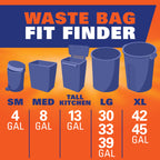 Hefty Strong Tall Kitchen Trash Bags, Unscented, 13 Gallon, 45 Count