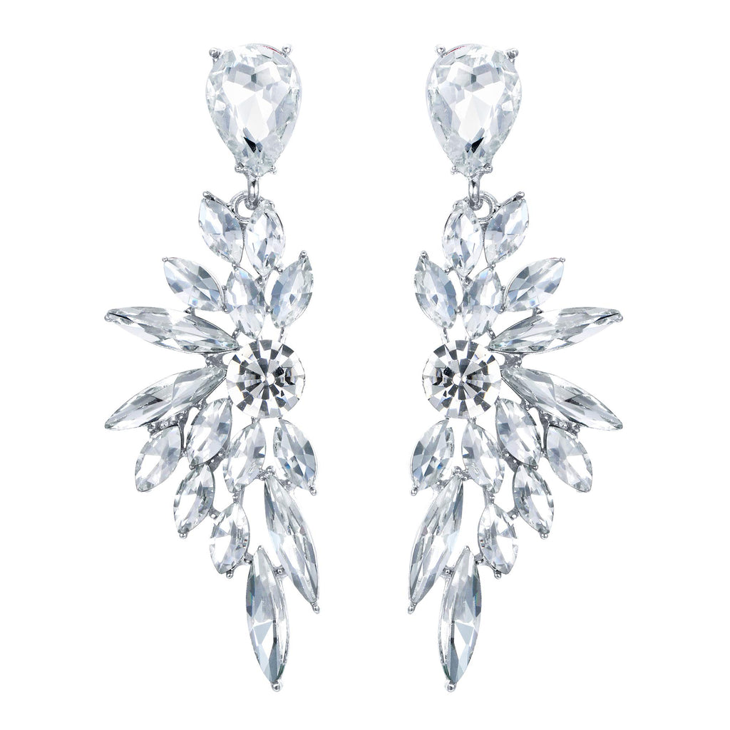 BriLove Women's Wedding Bridal Earrings Prom Dangle Earring Clear
