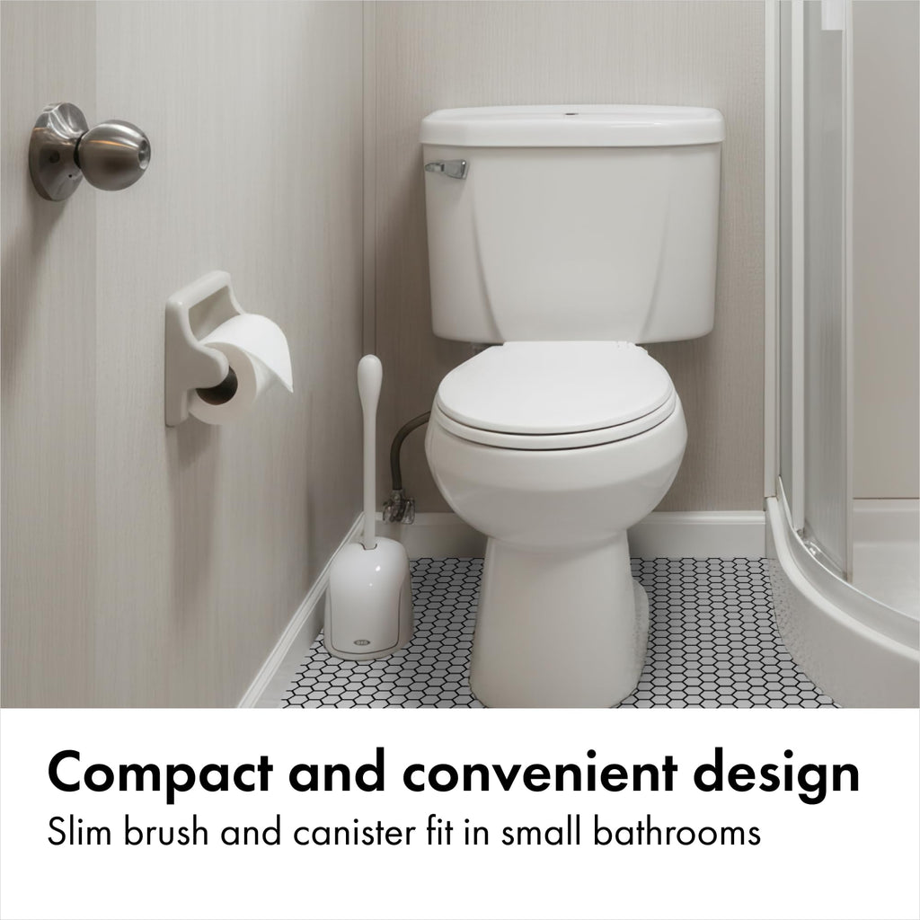 OXO Good Grips Compact Toilet Brush & Canister with Automatic Canister Door