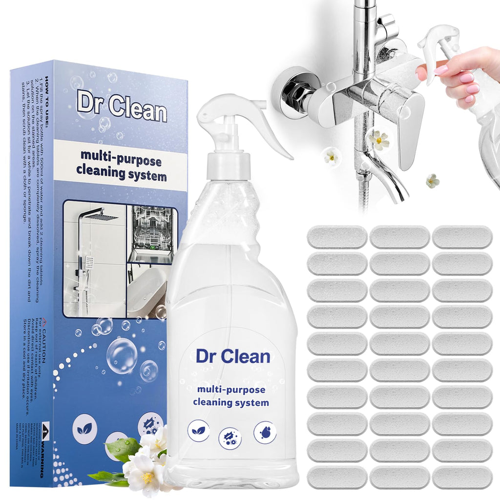 Dr Clean Updated Spray Cleaner for Ovens,Concentrated Cleaning Tablets, Instant Dissolving, Stain Removal Spray, Multi-Surface Cleaner for Kitchen, Bathroom & More (30PCS)