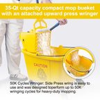 KeFanta 35 Quart Commercial Mop Bucket with Side Press Wringer on Wheels