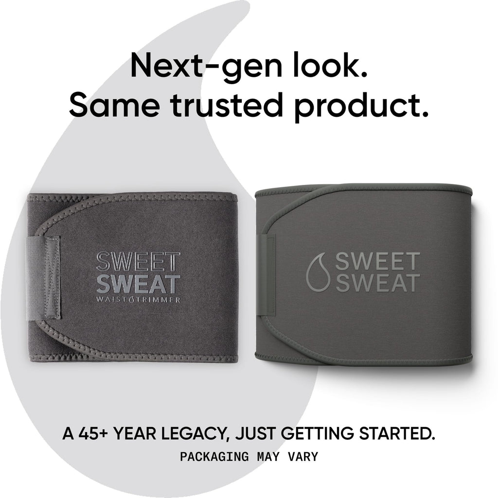 Sports Research Sweet Sweat Waist Trimmer (Core Series) - Premium Sweat Enhancing Fitness Band for Women & Men - Adjustable Fit �� Latex-Free Neoprene - Matte Gray, Medium