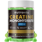 Nutravita NSF Certified Creatine Gummy - Creatine Monohydrate Gummies for Men & Women-5g of Creatine Monohydrate per Serving - Sugar Free,Vegan, Apple Flavor, 120 Count