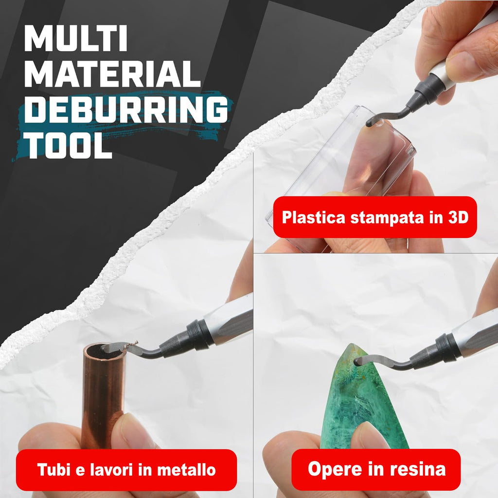 AFA Tooling Deburring Tool, 11 M2 HSS Blades, CNC Anodized Aluminum Handle