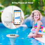 WiFi Pool Alarm, Zuomeng Solar Wave Pool Alarm with Optimal Sensitivity, Remote Control by App, Dual Alarming via Device & App, Offering Extra Protection for Your Child and Pet