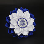 Rhinestone Z Brooch Pin for Women Greek Sorority Gift 1920 Z Gift Sisterhood Paraphernalia Jewelry for Finer Women (Satin 5.5" Flower Sorority Pin)