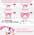 GUOUBUO Magnifying Glass with Light, 1.5X-5.0X Magnifying Glasses, Rechargeable Magnifier Headset with Light, Head Magnifier with 4 Detachable Lenses, Magnify Glasses for Close Work Crafts Jewelry