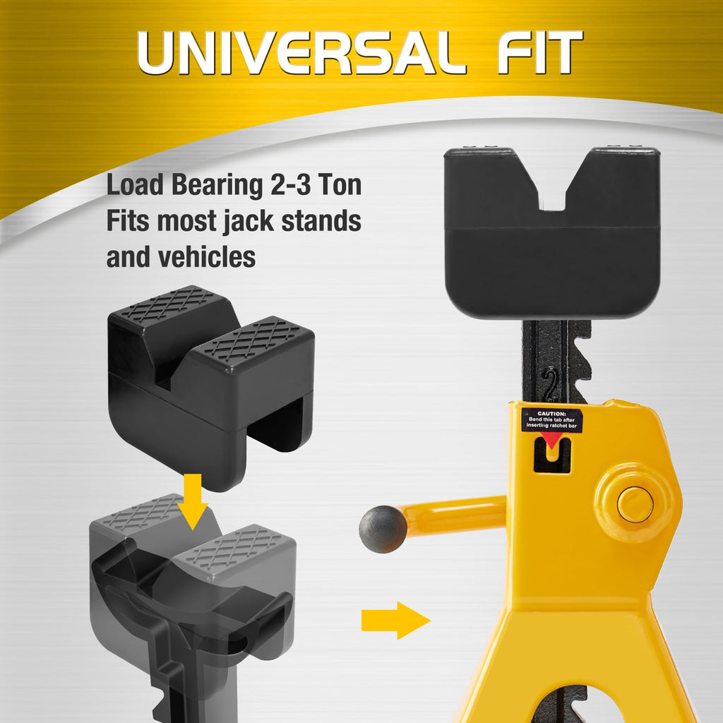 TONDA Jack Pads, Universal Rubber Rail Pinch Weld Protector, Slotted Adapter for Jack Stand and Floor Jack