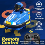 bessome 2 Pack Cute Cartoon Remote Control Bumper Car for Toddlers-Mini RC Cars with Light & Sound & 360°Rotating-Race car Toys for 3 4 5 6Year Old Boys Girls Kids-Christmas Birthday Gifts
