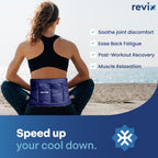 REVIX Reusable Ice Pack for Back Relief, Soft Plush Lining Gel Cold Packs for Lower Back, Shin, Knee, Hip, Arm, Flexible Cold Compress, 16 × 9 ", 2 Packs