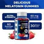Vitamatic Sugar Free Melatonin 60 mg - 60 Vegetarian Gummies - Non-Habit Forming Supplement