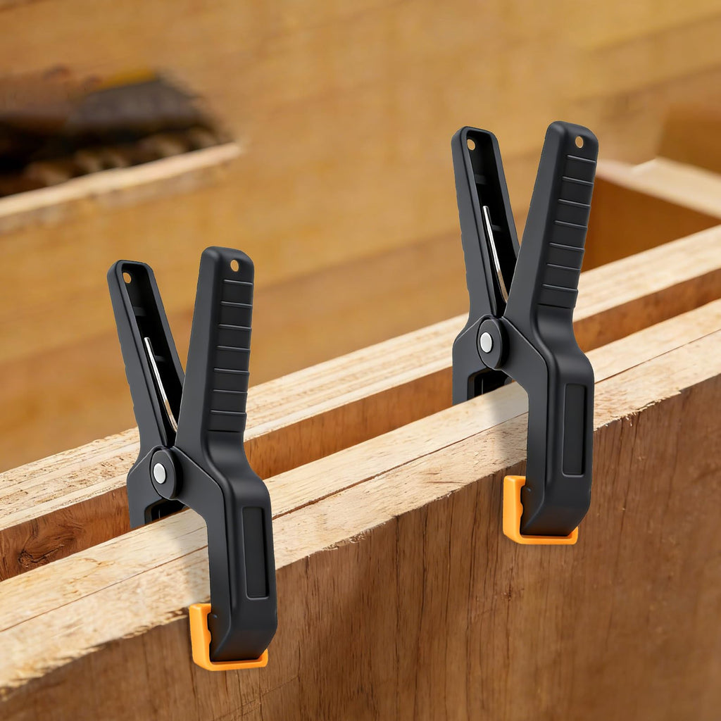 50 Pack Spring Clamps, Heavy Duty Plastic Woodworking Clamps & Multi-Use Hanging Clips for Balloon Arch Clips, Tarp Clips & Backdrop Holder, Durable Hand Tool Kit, 2 Colors