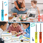 Jutom 24 Pcs Mini Screwdriver Set Mini Tape Measure Keychains Bulk Mini Tool Set Adult Tool Party Prize for Men Father's Gifts