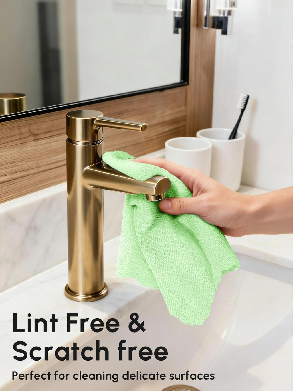 SOOWASH Microfiber Cleaning Cloths Roll, 75 Pack Tear Away Microfiber Towels Roll, 12" x 12" Lint Free Rags, Reusable Cleaning Cloths, Washable, Scratch Free,Ultra Absorbent Dish Rags(Green)