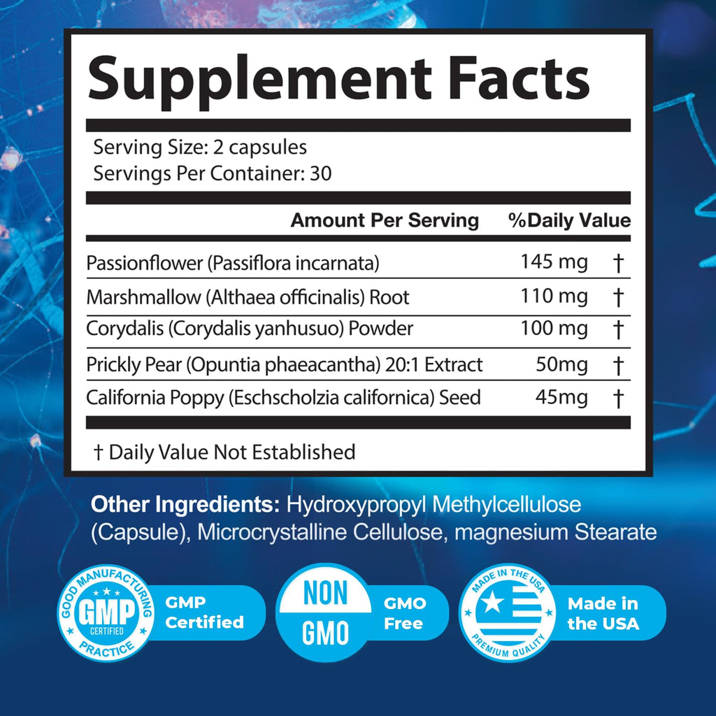 NerveAlive – Passionflower & Marshmallow Root – 60 Ct, 3 Month Supply