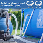 1-1/4 Inch x 3 Foot Long Pool Filter Pump Hoses, 1.25 Pool Hoses Compatible with Intex White Above Ground Pool Flex Connection Suction Hose or Filter - 2 Pack