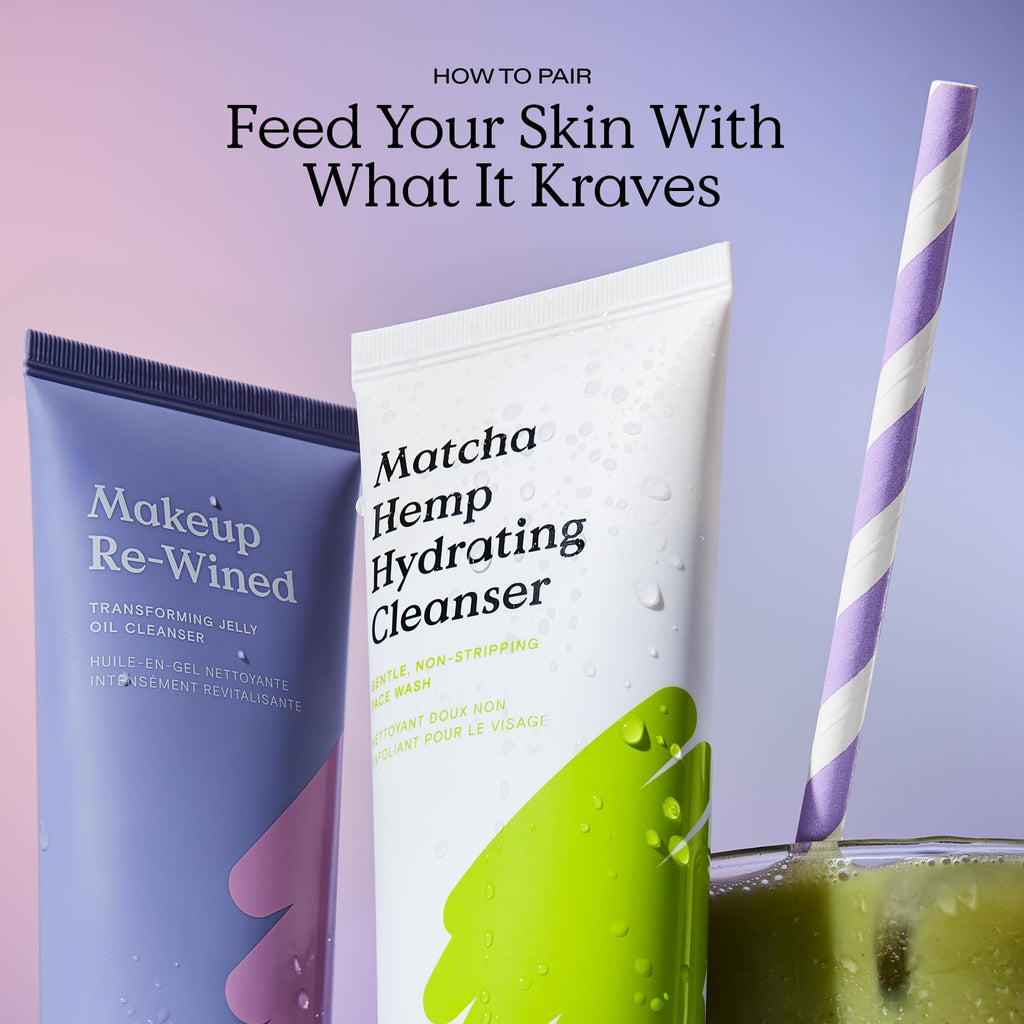 KraveBeauty Makeup Re-wined Cleansing Oil Makeup Remover, Transforming Jelly Oil Cleanser Dissolves Waterproof Makeup & SPF with Sunflower & Grape Seed Oils, Fragrance Free, 100 mL