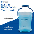 San Jamar Light Duty Plastic Ice Bucket Tote – Large Ice Bucket for Cocktail Bar, Parties, Catering Events, Restaurants, Buffets, Dual-Grip Handles, Blue, 6 Gallons