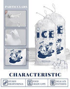 FireKylin 50 Pack Ice Bags 10 lb, Heavy-Duty Ice Bags with Drawstring,Portable Ice Cube Storage and Freezer Keeper (2 Mils Thickness)