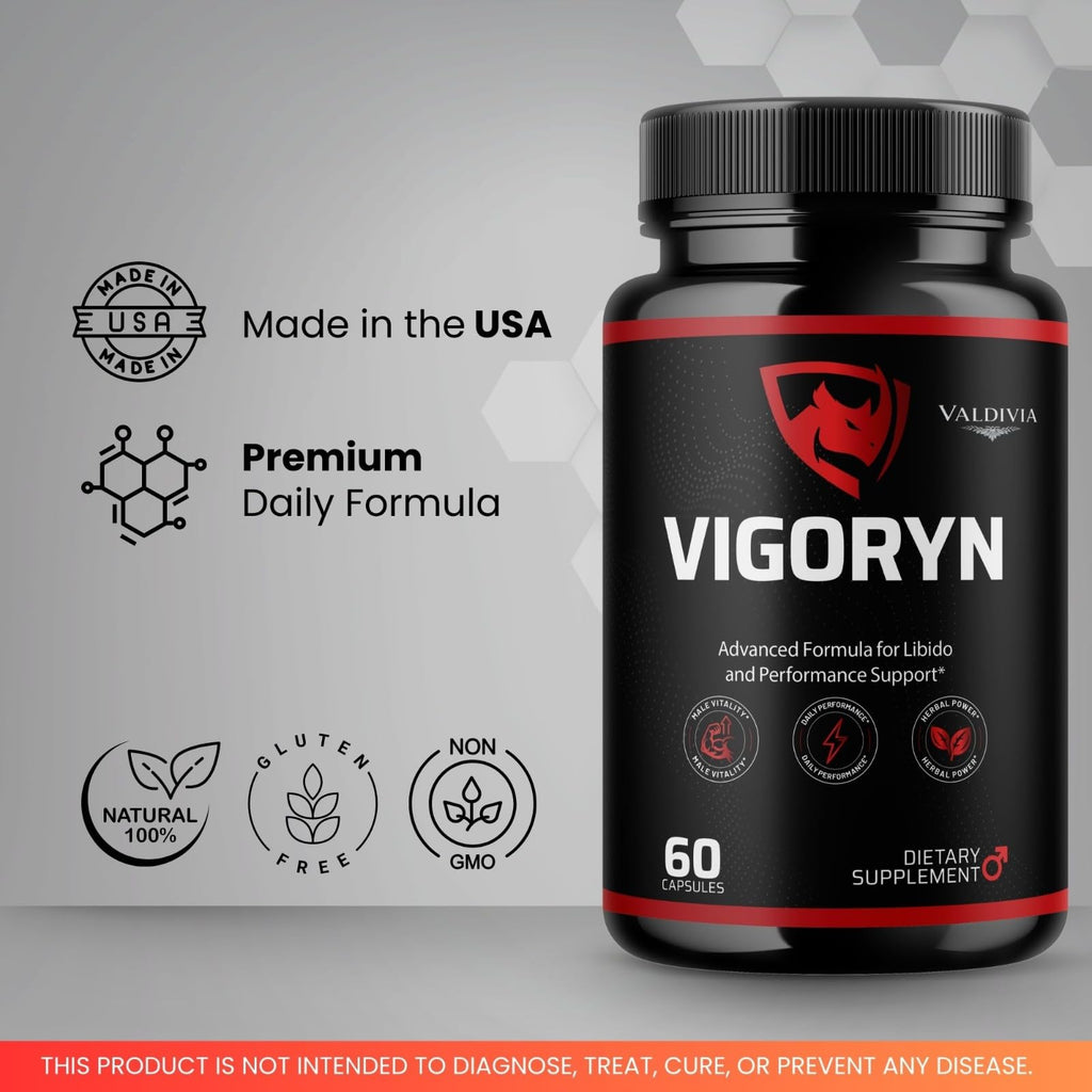 Valdivia (5 Pack) Vigoryn Capsules - Official Vigoryn Supplement, Premium Formula, Natural Vitamins for Health & Wellness - 300 Capsules for 5 Months