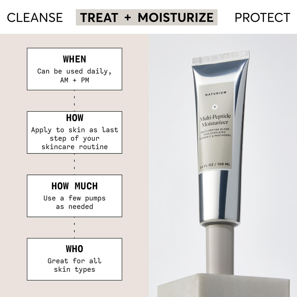 Naturium Multi-Peptide Moisturizer Jumbo, Hydrating & Smoothing Skin Care, Moisturizes with Ethylated Vitamin C & Panthenol, 3.4 oz