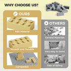 HUIZDQ 500 Piece Classic Building Bricks and 1 Gray Baseplate, 2x4 Bricks Bulk Creative Building Toys, Blocks Bulk for Kids Ages 6+, Sand