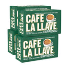 Café La Llave Espresso Ground Coffee, Dark Roast, 10 OZ, Pack of 4