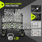 HIKEMOON Double Decker Collapsible Tailgate Wagon, Balloon Wheels, Black