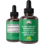 Wormwood Black Walnut Clove Cleanse for Humans. Elimination Detox + Intestinal Support Liquid Tincture Supplement for Adults and Kids. with Artichoke and Chanca Piedra for Additional Benefits